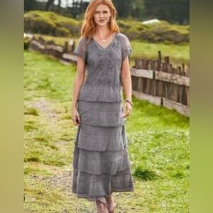 Sundance, size 10, tiered lace maxi dress